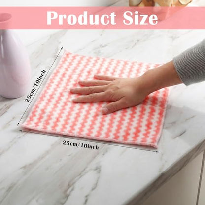 100 Pack Microfiber Cleaning Cloth, Soft Absorbent Rags 10" x 10" Kitchen Towels Double-Sided Wash Cloths for Home House Kitchen Dish Drying Washing Window Cleaning Supplies