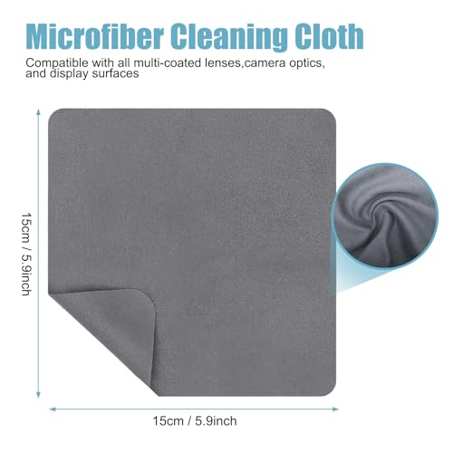TENOC 6 Pack Microfiber Cleaning Cloths for Electronics, Camera Lenses, Eyeglasses, Cell Phone and Laptop Screens, Safe and Effective Wipe Kit, Gray (6"x6")