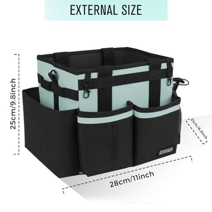 SCAVATA Compact Wearable Cleaning Caddy, Small Cleaning Supplies Organizer with Handle & Shoulder Straps for Housekeepers, Under Sink & Car Cleaning Tool Organizers Bag, Baby Blue - color: BabyBlue