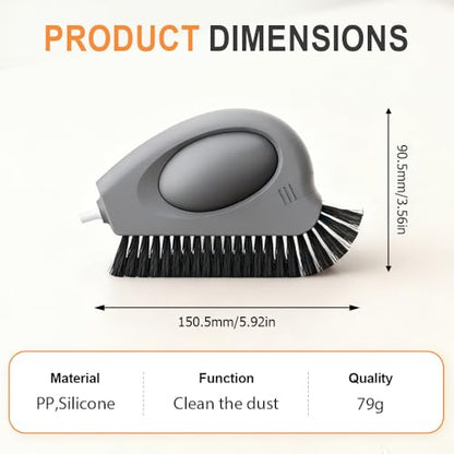 2 in 1 Groove Cleaning Brush, 2025 New Window Track Cleaning Tools, Multifunction Window Track Cleaner with Hard Bristle and Hidden Scraper, Crevice Brush for Sliding Door Track, Window Seal, Sill (1)