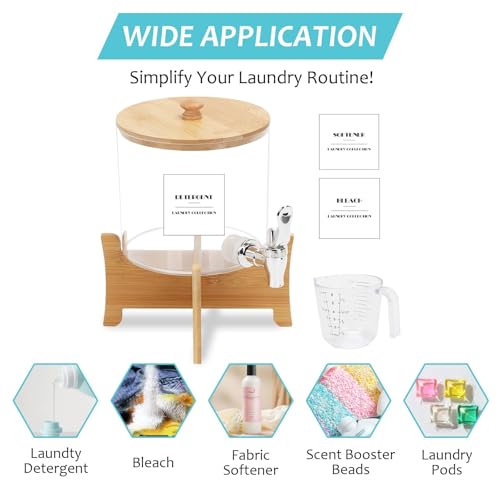 Laundry Detergent Dispenser, 88 oz / 2.5L Fabric Softener Dispenser for Laundry Room Organization, Detergent Holder with Stainless-Steel Spigot, Laundry Soap Container (Large) - color: 1 Set