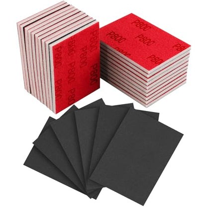24 Pcs 3 x 4 Inch Sanding Sponge Set, 800 Grit Abrasive Sanding Pads Soft Foam Hand Sander Block Wet Dry Sandpaper for Wood Metal Drywall Furniture Paint Polishing - size: 24pcs 800 Grit, style: Aluminum