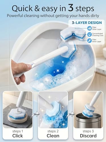 60 Count Wand Refills for Clorox Toilet Brush, Disposable Heads for Deep Cleaning, Instant Foam - color: 60 Pack