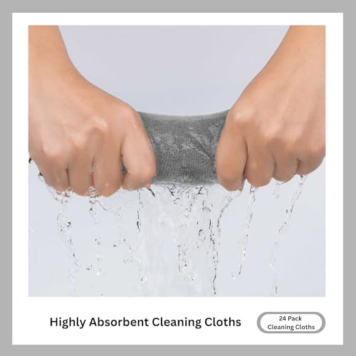 Microfiber Cleaning Cloth for Kitchen & households, Towels for Cars. (300gsm) (Pack of 24 Gray) - color: Gray