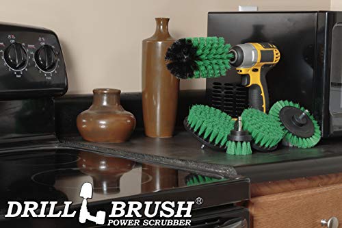 Rotating Nylon Spin Scrubber - Grout and Oven Cleaner Brush Set - Kitchen Cleaning Supplies - Gap Cleaning Brush Kit- Stainless Steel Appliances - Washing Machine, Microwave, Air Fryer & Wall Cleaner - color: Green