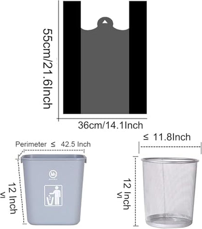 100 Counts Super Thick Small Trash Bags With Handle, 4 Gallon Black Trash Bags for Kitchen, Office, Travel and Home Garbage Bags (100 Pcs) - color: 100 Pcs