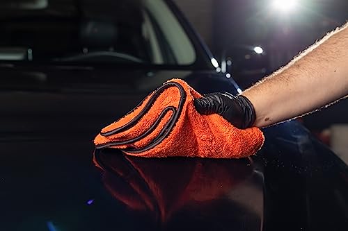 Maxshine 16" x 16" Universal Ultimate Orange Crazy Microfiber Towel (1000GSM) – Ultra-Plush, High-Absorbency Drying Cloth – Scratch-Free for Car Detailing, Cleaning & Polishing