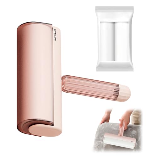 Upgrade Large Lint Roller with Refills for Pet Hair Removal Extra Sticky Surface Lint Roller with Cover for Clothes Couch Furniture (Pink, Width:16cm) - color: Pink, size: Width:16cm