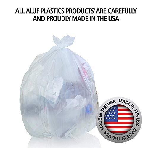 Aluf Plastics 45 Gallon Clear Trash Bags 40" x 48" - 16 Micron Equivalent High Density Value Garbage Bags, HCR-404816C (Pack of 1, 250 Count Total)