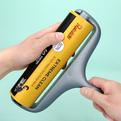 50% Stickier Large Surface Roller Refill for Scotch-Brite 8 inch Lint Roller, Works Great On Pet Hair, Extra Sticky 60 Sheets per Refill, Pack of 4, 240 Sheets Total - size: 8 inch