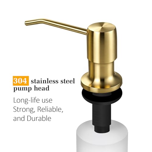 Soap Dispenser for Kitchen Sink, Built in Sink Soap Dispenser Lotion Dispenser with 17 OZ Bottle, Refill from The Top Bar Sink Soap Dispenser, Gold - color: Golden 01, size: Comes with 17 OZ Bottle
