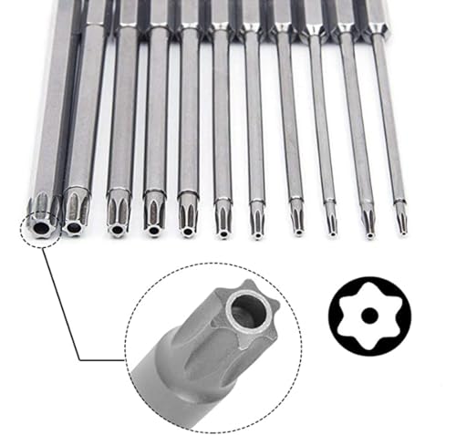 aiyun 11-Piece Shark Vacuum Screwdriver Security Bit Set, S2 Steel Magnetic Security Screwdriver Set 3 Inch Star Driver Bit Set Screwdriver for Shark Vacuum T6-T40 (75mm Length) - size: 75mm Length (T6-T40)