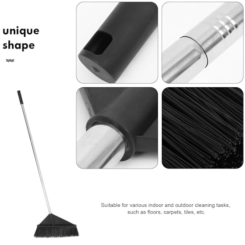 Veemoon Heavy Duty Stiff Bristle Outdoor Broom with Long Handle, Wide Push Broom for Yard, Garden, Warehouse Cleaning, Sturdy Household Sweeping Tool for Home and Office Use