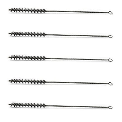 Utoolmart Wire Tube Brushes, Stainless Steel Spiral Power Bottle Brush, Long-Handle Bristle Pipe Cleaning Tool, 0.5" Diameter 12" Length for Auto Parts, Bottles, Tubes, Keyboards,Glass, 5pcs - color: 5pcs, size: 1.2cm
