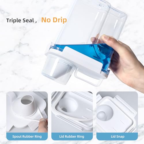 G2 GO2GETHER Laundry Detergent Container,2Pack -68oz Laundry Detergent Dispenser with 5 labels for Laundry Room, Laundry Scent Beads, Powder,Bleach,Soap,Fabric Softener Storage and Organization. - style: 68OZ