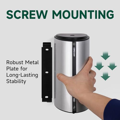 anydry 29fl.oz/850ml Commercial Automatic Liquid Soap Dispenser Wall-Mounted Large Capacity Model AD1209 Silver - color: Silver