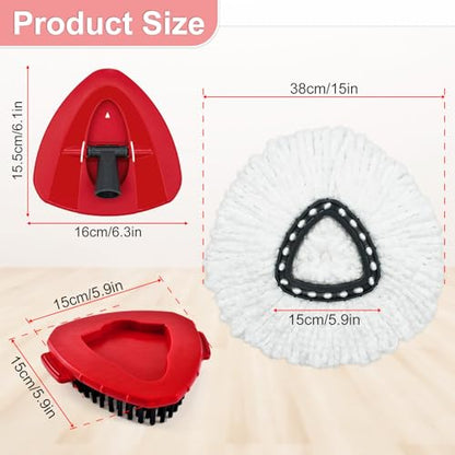 Mop Heads Replacement for Ocedar, Mop Replace Head for Ocedar EasyWring 1 Tank, Microfiber Spin Mop Refills, Include 2 Mop Replacement Head Deep Cleaning, 1 Mop Base and 2 Upgraded Scrubber Mop Head - size: 2 Mop Head & 1 Base & 2 Upgraded Scrubber