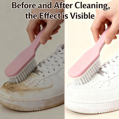 2Pack Shoe Cleaning Brush Household Laundry Clothes Scrubbing for Stains Bathroom Ergonomics Grip Easy Hold (2, Purple) - color: Purple