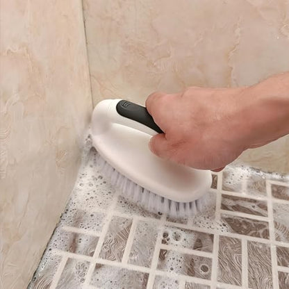 Scrub Brushes for Cleaning Bathtub Scrubber Heavy Duty Scrub Brush with Handle Stiff Bristle Cleaning Brush for Shower, Kitchen, Sink, Bathroom, Floor (Black) - color: Black