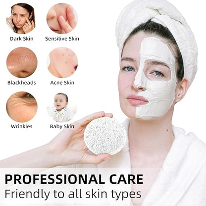 120-Count Compressed Facial Sponges|Kickleen100% Natural Cellulose Cosmetic Spa Sponges for Daily Facial Cleansing|Makeup And Mask Removal|Exfoliating|Skin Massage|Pore Exfoliation (120 Count (White)) - color: 120 Count (White)