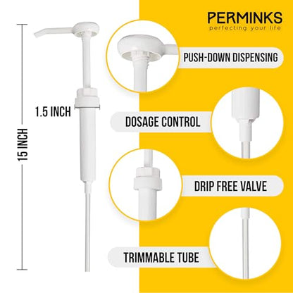 5 Gallon Pump Dispenser - Pump for 5 Gallon Bucket, Jug, Bottle, Large Container - Great for Shampoo & Conditioner, Laundry Detergent, Snow Cone Syrup, Bleach Liquid, Oil & More (Pack of 6) - size: 6-Pack