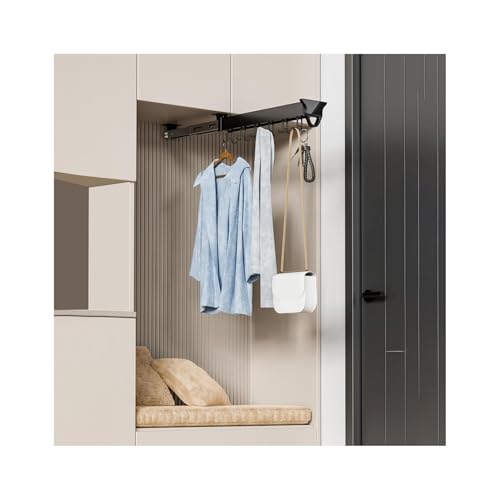 Pull Out Mop and Broom Holder Cabinet Organizer Heavy Duty Aluminum Slide Out Storage Rack with Adjustable Hooks for Kitchen Cabinet Cleaning Tools Pots Pans Closet Storage 41cm/16.14in - size: 41cm/16.14in