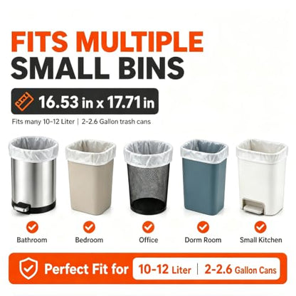2.6 Gallon Small Trash Bags Garbage Bags by RayPard, 150 Counts, fit 2.2,2.4,2.6 Gal Waste Basket, 7.5-10 Liter Strong Trash Can Liners for Home Office Kitchen Bathroom Bedroom, Clear - style: 150-2.6 Gallon-Clear