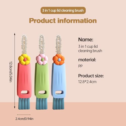3 in 1 Cup Lid Gap Cleaning Brush Set, 2026 New 3 in 1 Multifunctional Crevice Cleaning Brush for Bottle Gap Tight Spaces Cup, Cup Lid Gap Cleaner, Home Kitchen Crevice Brush Tools (3 PCS-#1)