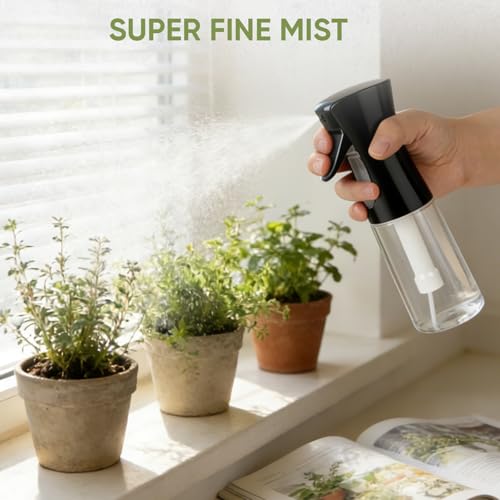 Continuous Spray Bottles, Ultra Fine Mist Sprayer, Spray Bottle For Hairstyling, Cleaning, Plants, Pets, Barbers, Salons (Black) - color: Black