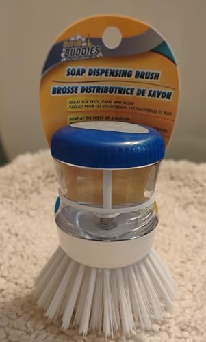 Kitchen Soap Dispensing Brush with Soap Storage Container