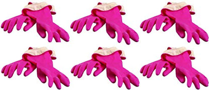 Casabella Premium Waterblock Cleaning Gloves - 6 Pair (12 Gloves) Pink - (Medium) - size: Medium (Pack of 12)