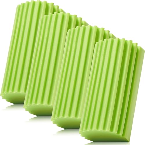 4 Pack Damp Dusting Sponge Duster, Green Dust Cleaning Sponge, Reusable Household Cleaning Sponge Tool for Blinds, floorboards, Fan Blades, Vents, Glass, Railings, Mirrors - color: Green, size: 4 Pack