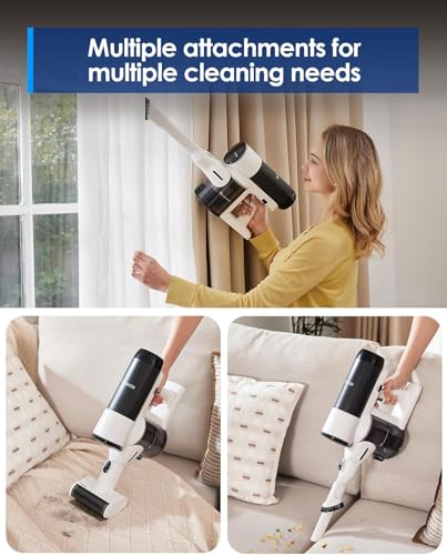 Tineco Floor ONE Switch S6 Stretch Wet Dry Vacuum Cleaner, Multi-Function, 180° Lay-Flat, Anti-Tangle Design, Self-Cleaning, 65Min Runtime, Dual-Edge Cleaning, Whole-House Cleaning Floor Cleaner - style: Switch S6 Stretch