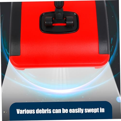 Carpet Sweeper Manual 3 Rolling Brushes Floor Sweeper Carpet Brush with Wheels and Large Waste Bin 43" Detachable