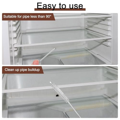 1 Pcs AC Drain Line Cleaner Tool Brush, 59 Inch Long Drain Brush Flexible Feeding Tube Brush, Refrigerator Car Cleaning Brush for Straw, Hose Pipe(Stainless Steel White)