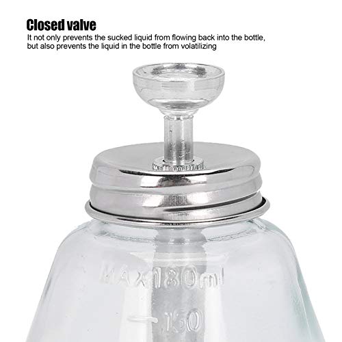 180ml Press Bottle, Press Type Dispenser Empty Nail Polish Remover Refillable Bottle Container Manicure Accessory with Top