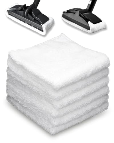 Microfiber Cleaning Cloth Compatible with Dupray/Wanger Steam Cleaner, Washable Neat Steam Mop Pads -Double Sided Soft & Absorbent Microfiber Towel for Various Cleaning scenarios, 6 Pack - color: White Cloth*6