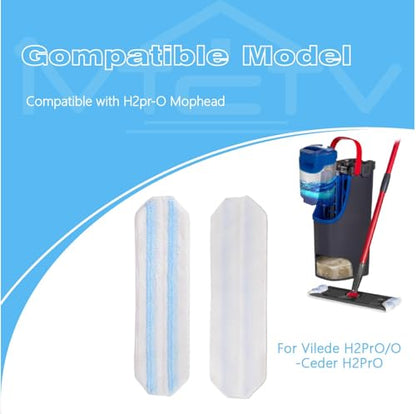 3-Pack Replacement Mop Pads for O-Cedar H2prO/ Vileda H2prO Flat Mop System | Washable Reusable Microfiber Pads - size: 3 pack pads