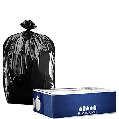 Plasticplace 64-65 Gallon Trash Can Liners for Toter │ 1.5 Mil │ Black Heavy Duty Garbage Bags │ 50” x 60” (25 Count) - size: 1 Count (Pack of 25)
