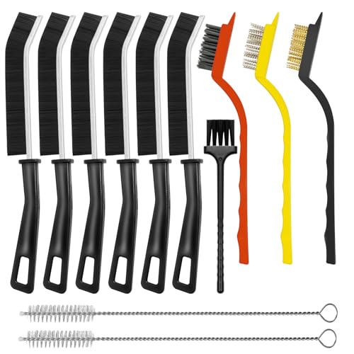 Crevice Cleaning Brush,Hard Bristle Grout Scrub Brushes Tool,Straw Cleaner Brush,Multifunctional Gap Cleaning Supplies Home Essentials for Household Use,Kitchen,Window,Bathroom,Corners(12PCS)