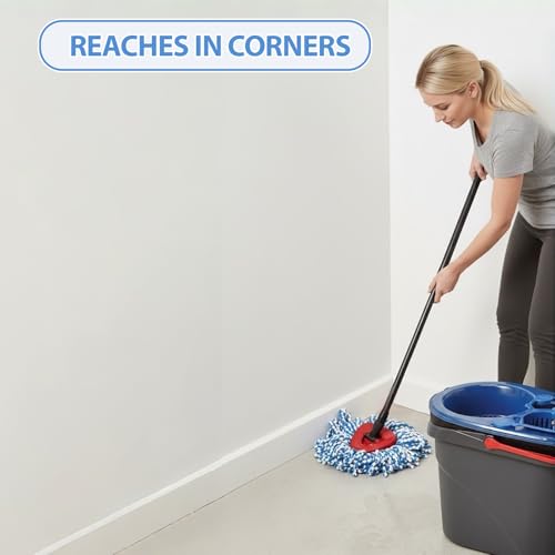 Spin Mop Replacement Head for RinseClean 2-Tank System, Includes 3 Microfiber Cedar Mop Refills & 1 Replacement Base, Washable Mop Heads, for Hardwood Tile Laminate Floor Cleaning