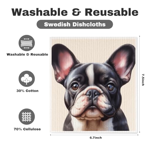 5 Pcs Cute Doggy Swedish Dishcloths, Labrador Retriever & German Shepherd Swedish Dishcloth, Golden Retriever Dish Cloths for Drying Dishes, Reusable Cleaning Cloths, Dog Lover Gifts for Women - color: Lm 03429