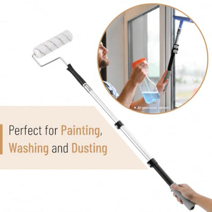 Bates- Telescopic Extension Pole, 3 Ft, Aluminum Alloy, Sturdy Multi-Purpose Extension Pole with Flip-Lock Design for Painting, Dusting and Cleaning - color: Black and Gray, size: 3 Ft, 1 Pack