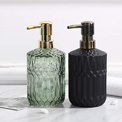 YunNasi Soap Dispenser with Pump, Refillable Liquid Hand Soap Dish Soap Dispensers for Bathroom Counter, Kitchen Sink (Green) - color: Green