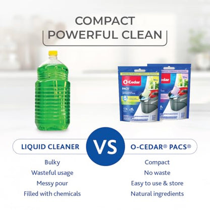 O-Cedar EasyWring Microfiber Spin Mop & Bucket Floor Cleaning System + 2 Extra Mop Head Replacements with Citrus and Lavender Pacs (Variety Pack) - size: EW + 2 Refills W/Citrus & Lavender PACS