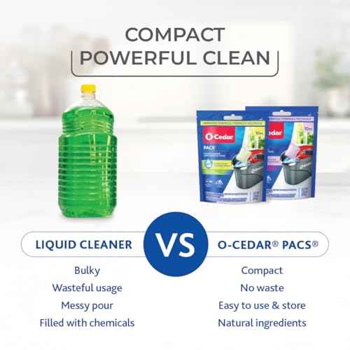 O-Cedar EasyWring Microfiber Spin Mop & Bucket Floor Cleaning System + 2 Extra Mop Head Replacements with Citrus and Lavender Pacs (Variety Pack) - size: EW + 2 Refills W/Citrus & Lavender PACS