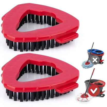 Mop Brush for O-Cedar EasyWring 1 Tank System, Scrubber Brush Replacement Head with Stiff Bristle, Scrub Brush for Bathroom Kitchen Pool, Glass and Tile Walls, 2 Pack, No Include Mop Handle and Base - size: 1-Tank Scrub Brush(2pcs)