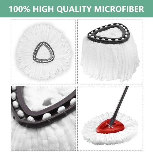 5 Pack O-Cedar Spin Mop Head Replacements, 100% Microfiber, Compatible with EasyWring 1-Tank System, Machine Washable, Easy to Replace and Highly Absorbent for Floor Cleaning - size: 5 Count