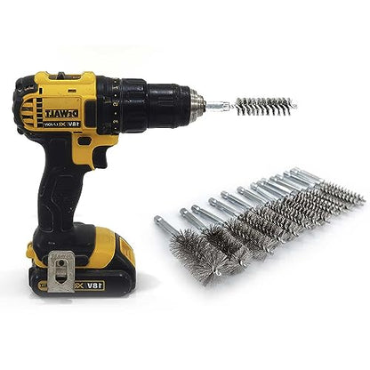 ASNOMY 14Pcs Stainless Steel Bore Brush for Drill,5/16"-1" Metal Bristles Wire Brush Bore Cleaning Brush Set for Power Drill Cleaning, Abrasive Wire Brush with 1/4" Hex Shank - style: 14Pcs 5/16''-1'' Inch Bore Brush