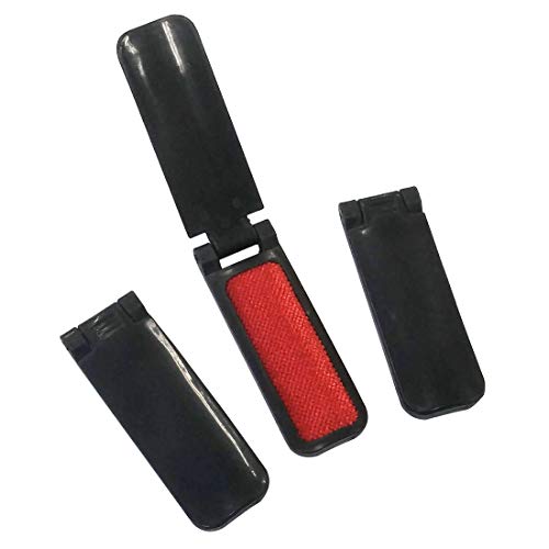 GARASANI 3 Pack Portable and Foldable Plastic Fold Clothing Dust Brush Pet Hair Remover Manual Sofa Bed Dry Cleaning Fabric Fluff Lint Cleaning Tool (Black) - color: Black